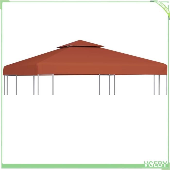 Toile supérieure de belvédère - FAFEICY - 46616 - 3 x 3 m - 310 g/m² - Terre cuite (PVC imperméable)