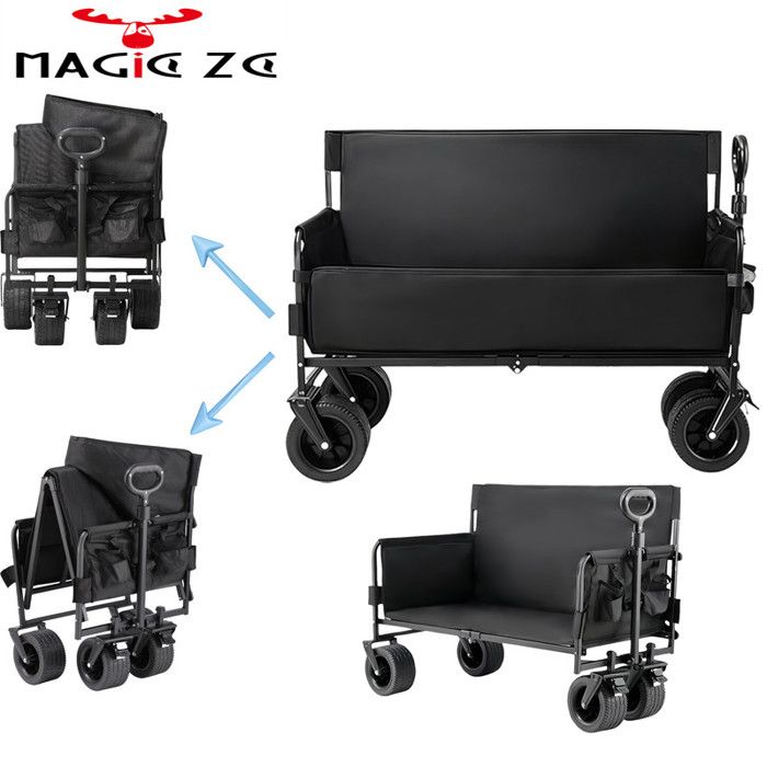 Magic ZC Chariot de transport pliable Chariot de Jardin pliable Charge 200 kg Poignée réglable&Structure en acier