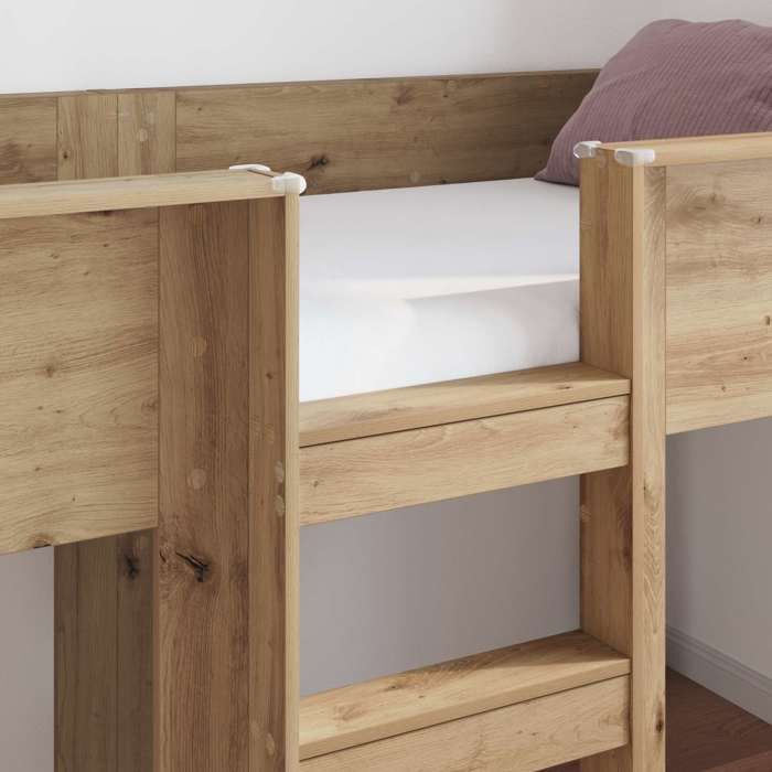 Lit 1 place - 100 x 200 cm - vidaXL - Lit superposé pour enfants - moderne - Bois dingénierie - pour enfants - avec matelas 962069