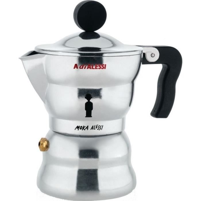 Cafetière Moka - ALESSI - 1 tasse - Acier inoxydable - Gris