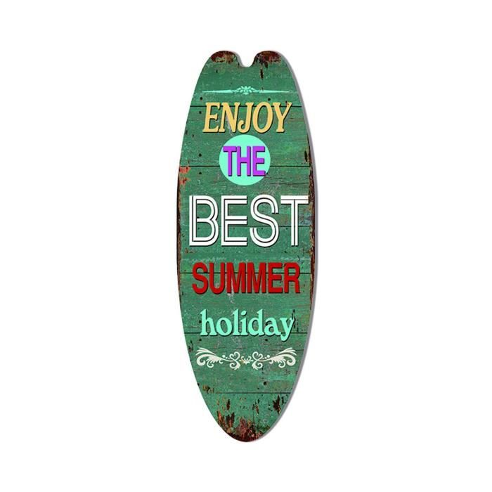 Panneau Mural en Bois avec Planche de Surf'Été, Décoration Suspendue sur le Thème de la Plage Panneau Mural en Bois avec Planche de Surf'Été, Décoration Suspendue sur le Thème de la Plage