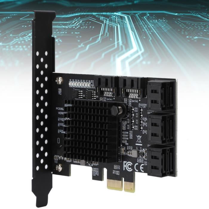 Carte PCI-E Vers SATA 3.0 - 2 Ports 6Gbps - Pour PC De Bureau