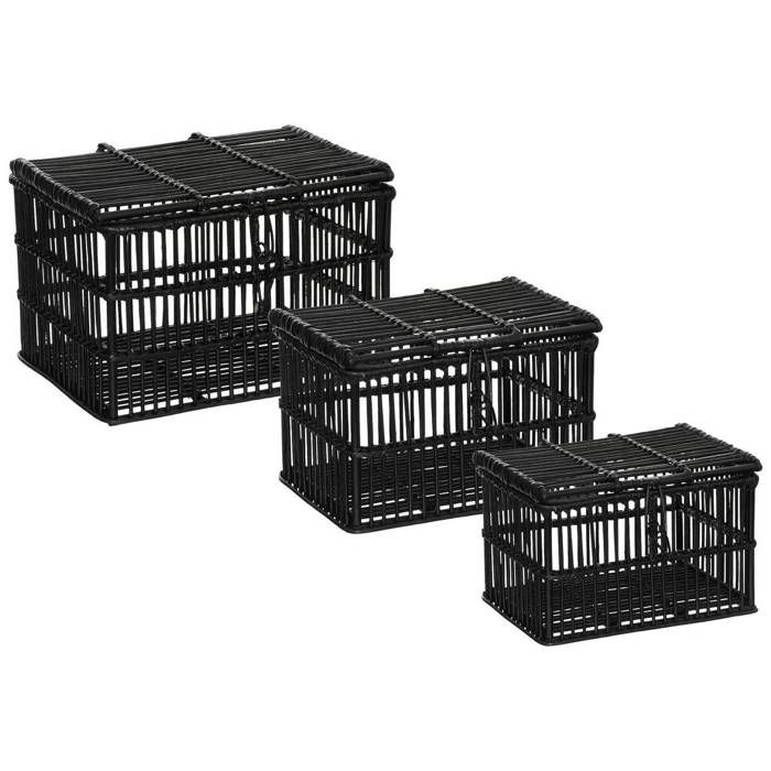 Atmosphera for Kids - Set de 3 Boîtes de Rangement Malle 36cm Gris pas cher Atmosphera for Kids - Set de 3 Boîtes de Rangement Malle 36cm Gris pas cher