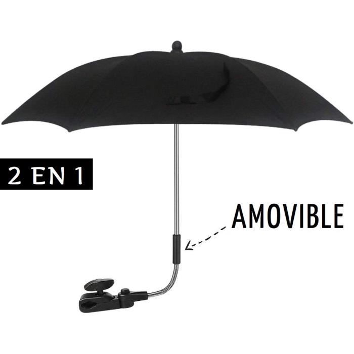 2 EN 1 Anti-UV SPF 50+ Parasol Portatif Ombrelle Universelle Poussette  Articulée & Parapluie Pour Enfant - Noir - Cdiscount Puériculture & Eveil  bébé