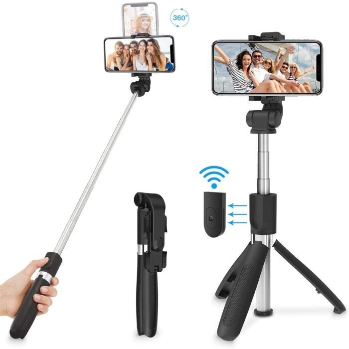 360 ° Bluetooth Selfie Stick Trépied Portable tige trépied pour iPhone Samsung Huawei