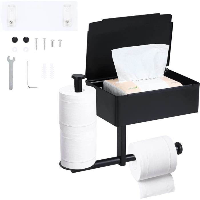 Boîte De Rangement Pour Lingettes Cuisine - Porte-Papier Toilette Mural Auto-adhésif - Transparent