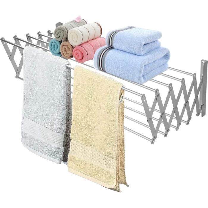 Étendoir à Linge Mural Rétractable Step Up - 100 Cm Blanc - Gain De Place