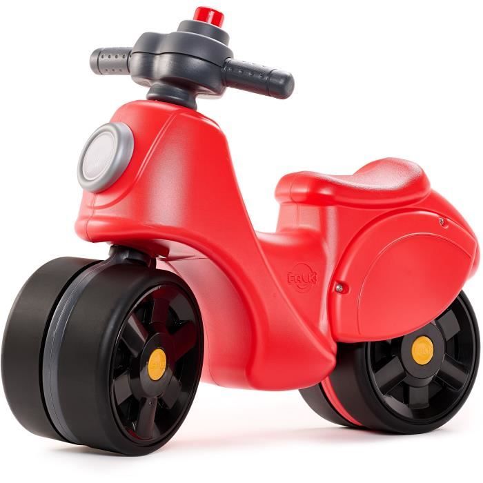 Scooter Strada - FALK - Guidon directionnel avec klaxon - Larges roues sécurisantes - Rouge - 100% Fabriqué en France - Dès 12 mois