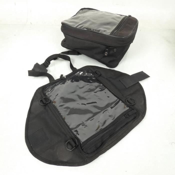 Sacoche de r servoir pour moto aimant e souple en textile noir extensible neuve