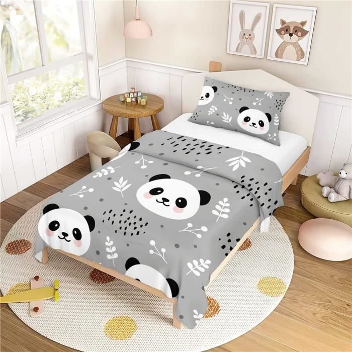 Parure De Lit Enfant - Panda Housse De Couette 120X150 Cm Et Taie