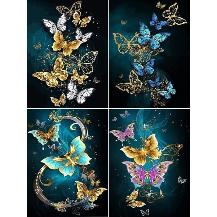 Autocollants Diamants 5d Thème Automne Diamond Painting, 4 Pièces De Peinture Diamant Pour Enfants, Diamond Activité Créative Automne