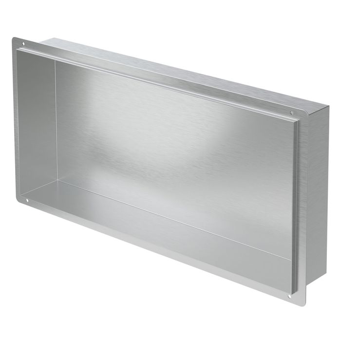 Niche De Douche Encastrée Double LuxeBath 30x60x10 Cm - Acier Inoxydable Noir