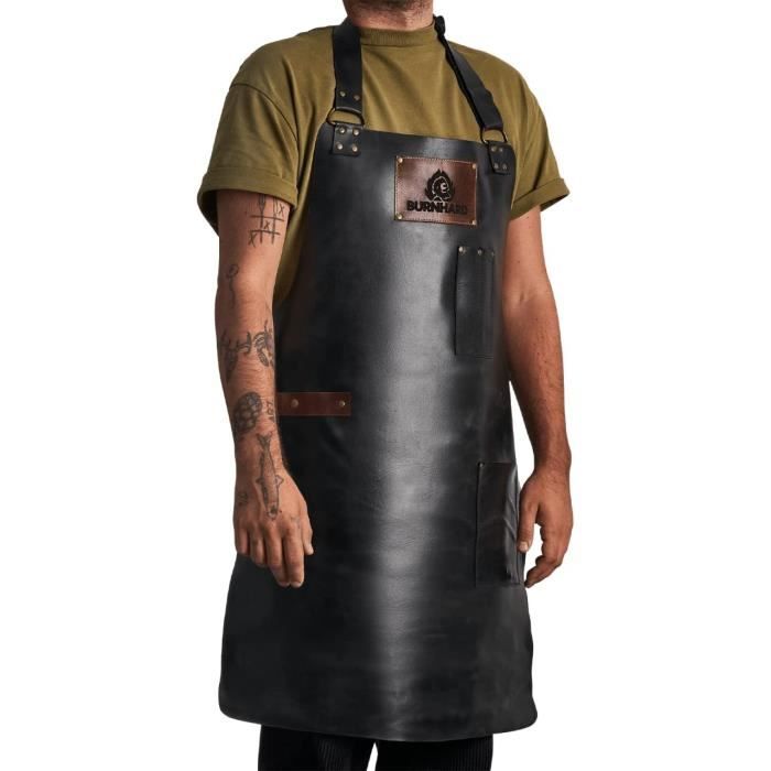 Tablier De Chef Tactique HALAWAKA Pour Barbecue - Coton - Poches MOLLE Et Velcro - Réglable - Noir