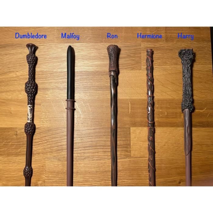 Lot de 2 Baguettes Harry Potter - Marque Harry Potter - Métal et résine - Support inclus