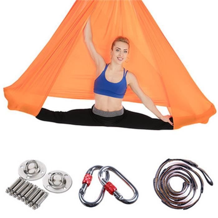 Kit Hamac De Yoga Aérien – 150x280 Cm, Charge 200 Kg, Polyester Hypoallergénique, Mousquetons Et Sangles Inclus, Pour Intérieur Et Extérieur