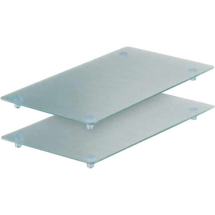 Ensemble de 2 Planches à découper Verre de Sécurité Transparent 52 x 30 x 3 cm A561 Cdiscount
