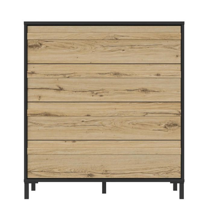 Commode 4 tiroirs - Industriel - Marron - MIMIZAN - GAMI Commode 4 tiroirs - Industriel - Marron - MIMIZAN - GAMI