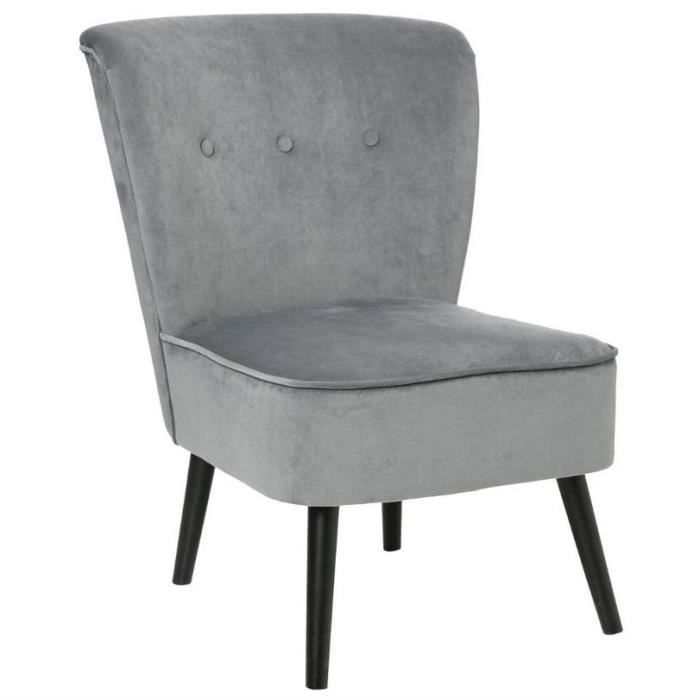 Fauteuil Crapaud Design En Velours Gris Ekiz