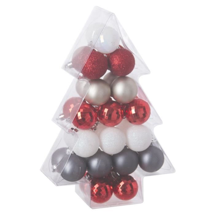 Kit Deco Pour Sapin De Noel Rouge Et Blanc Achat Vente Pas Cher