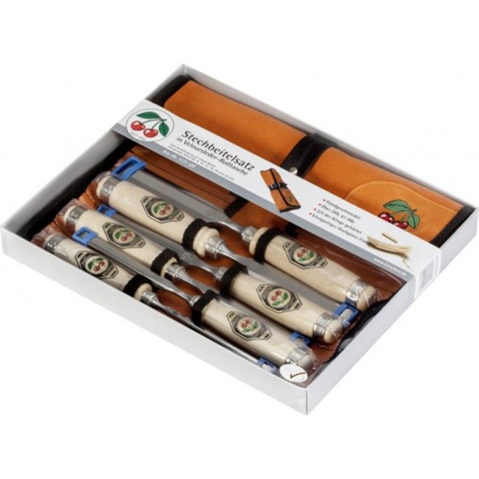 Kirschen 1171000 Jeu de 6 ciseaux à bois avec manche en bois de hêtre