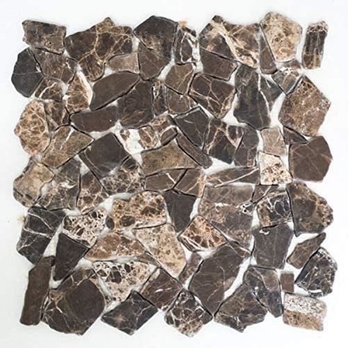 Carrelage mosaïque en marbre naturel cassé Ciot gris/vert