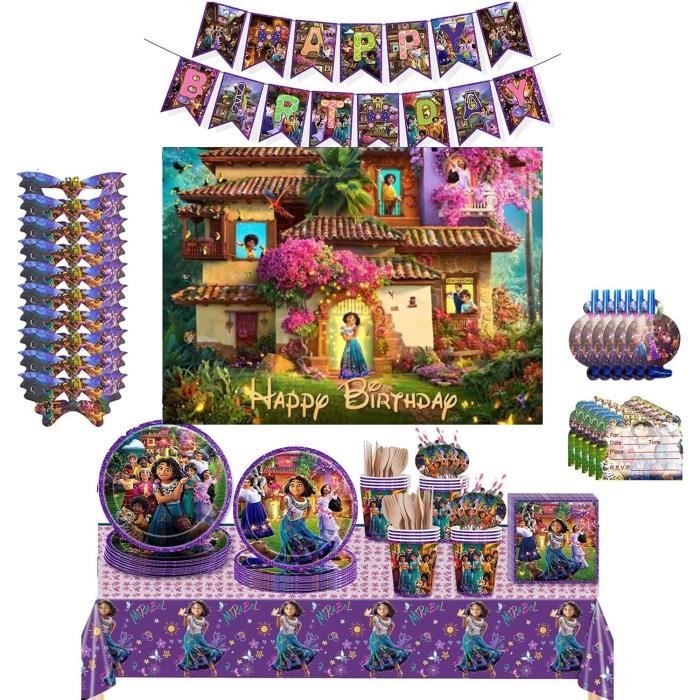 Xinggang Vaisselle À Thème Encanto Party Supplies Decorations Birthday Set Décorations D anniversaire Assiettes Bannière Tasse