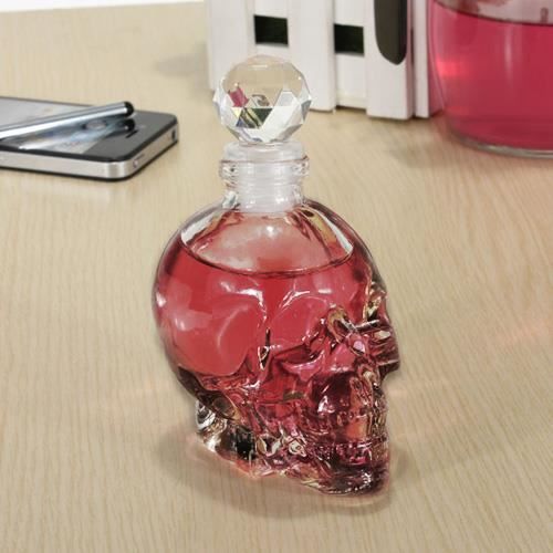 Carafe à Whisky En Forme De Crâne - Verre Cristal 550ml - Cadeau Original Pour Homme - Fête, Bar