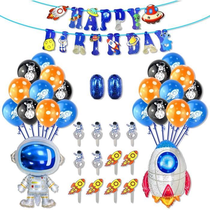 Decoration De Fete D Anniversaire Theme Espace Univers Ballons De Robot Astronaute Fusee Ensemble De Ballons A Pois En Latex Deco Cdiscount Maison