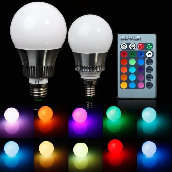 E27 10W/5W RGB LED Économie d'énergie changeant couleur avec