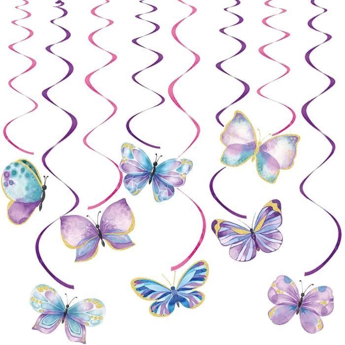 5 Anniversaire Ours Dizzy Papillons publicitaires Suspendu Tourbillons Garçons Fête Décoration Fournitures