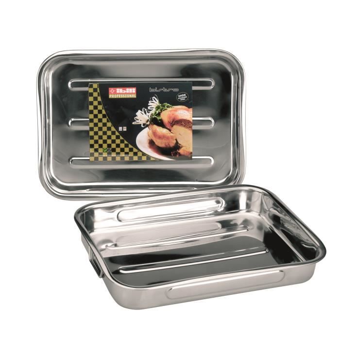 IBILI Plat à Rôtir Moka 28x18x4 Cm - Acier Roulé Noir - Fabriqué En Espagne - Passe Au Four Et Lave-vaisselle