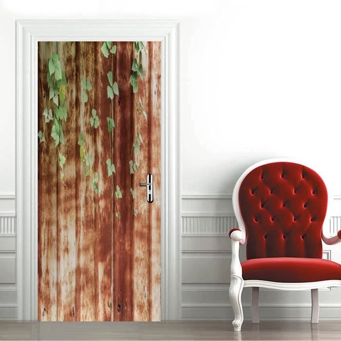 Stickers Porte 3D 77x200 Cm - Autocollant Paysage Cascade Pour Décoration Murale Amovible (Trompe-l'œil)