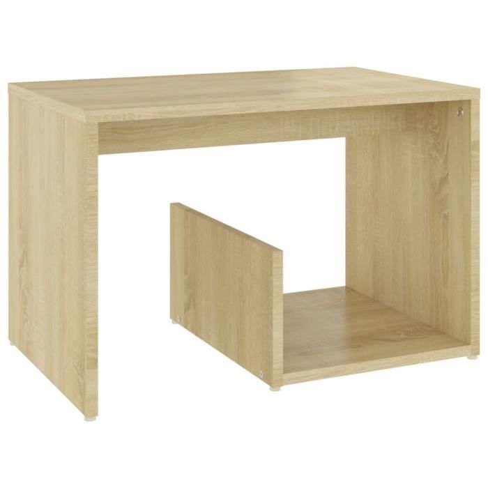 [Sélection Noël] Table d'appoint - Bout de canapé de Salon - Table café - Chêne sonoma 59x36x38 