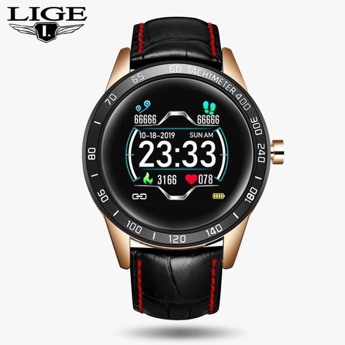 Montre LIGE Pour Homme En Acier Inoxydable Rose Gold Et Noir - Modèle Sport Occasion