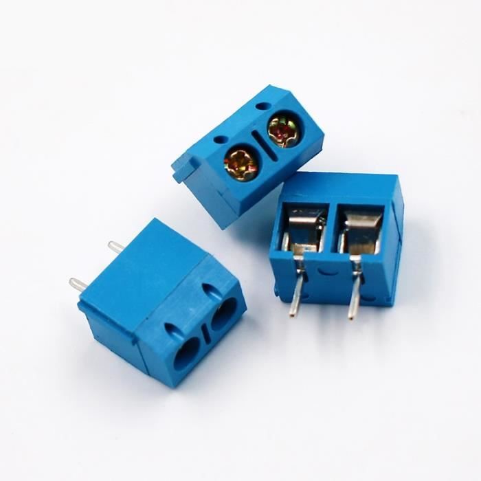 HUAZIZ 150 Pièces 5mm PCB Vis Connecteur, Bornier à Souder Bleu, 2/3 HUAZIZ 150 Pièces 5mm PCB Vis Connecteur, Bornier à Souder Bleu, 2/3