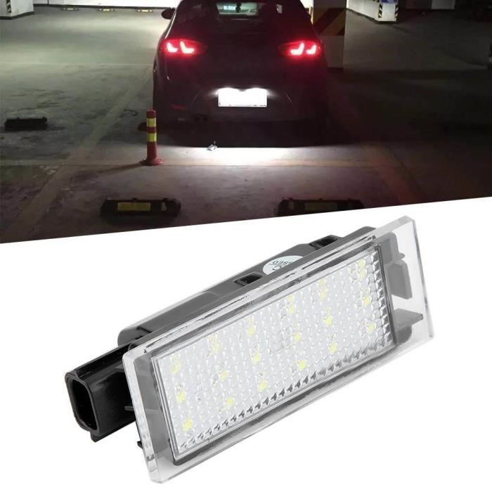 Qiilu éclairage d'immatriculation LED Lampe de plaque d'immatriculation à LED de voiture 2 pièces pour Renault / Twingo / Clio /