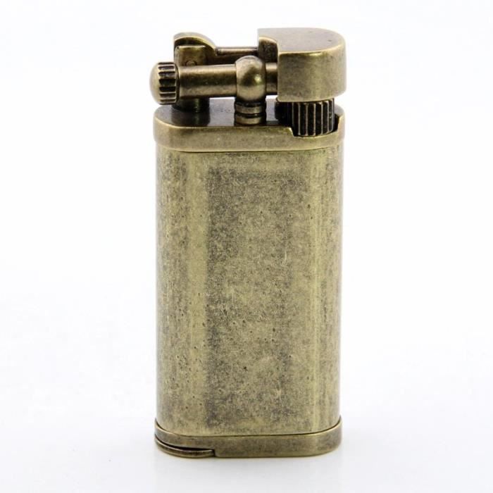 Briquet Vintage Argenté Métal – Gravure Florale – Rechargeable – Neuf