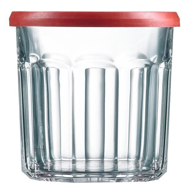 6 pots à confiture 450 ml avec couvercle plastique rouge Comptoir de la  Conserve - Tom Press