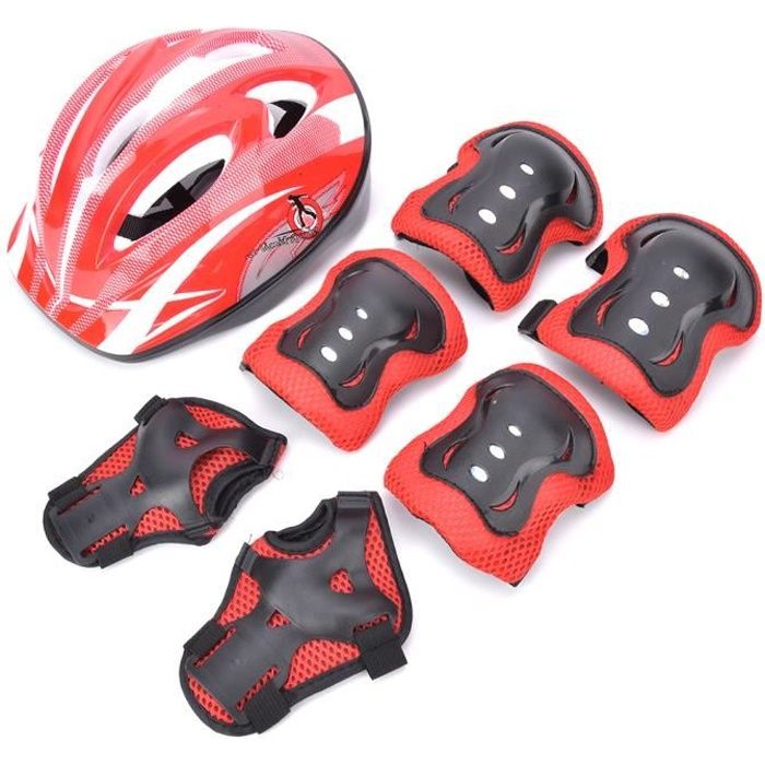 Casque Genouillere Coudiere Enfant Lot De 7 Protections Enfants - Casque, Genouillères, Coudières, Poignets - Pour Vélo, Skate, Roller Protezioni Pattini Bambina