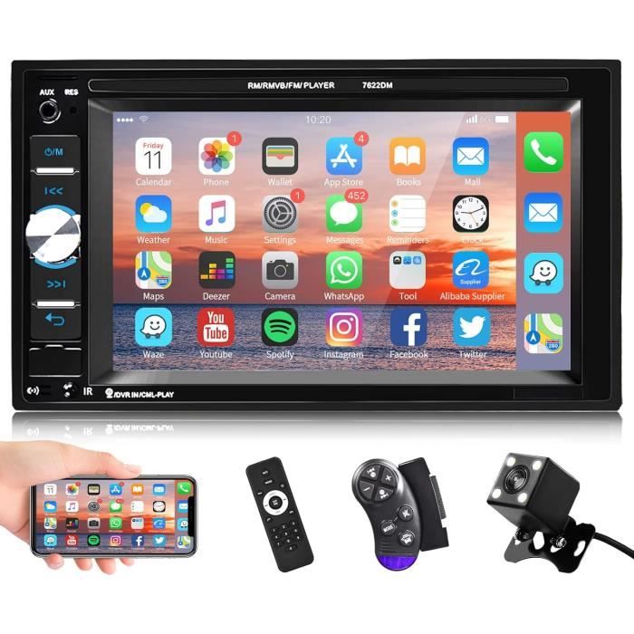 Podofo Autoradio 2 Din Bluetooth Main Libre 7 Pouces Écran Tactile