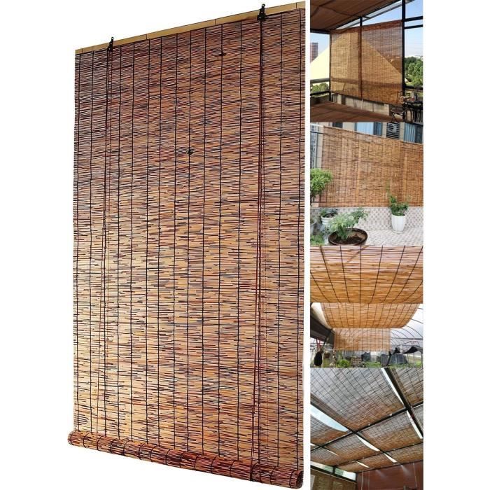 Canisse Bambou Naturel Brise-vue – Hauteurs 30 à 160 Cm, Avec Attaches Pour Terrasse Balcon Jardin