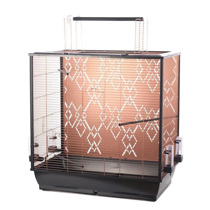 DUVO+ Cage Copper Alix 78 x 48 x 815 cm - 918 kg - Noir et cuivre - Pour oiseaux
