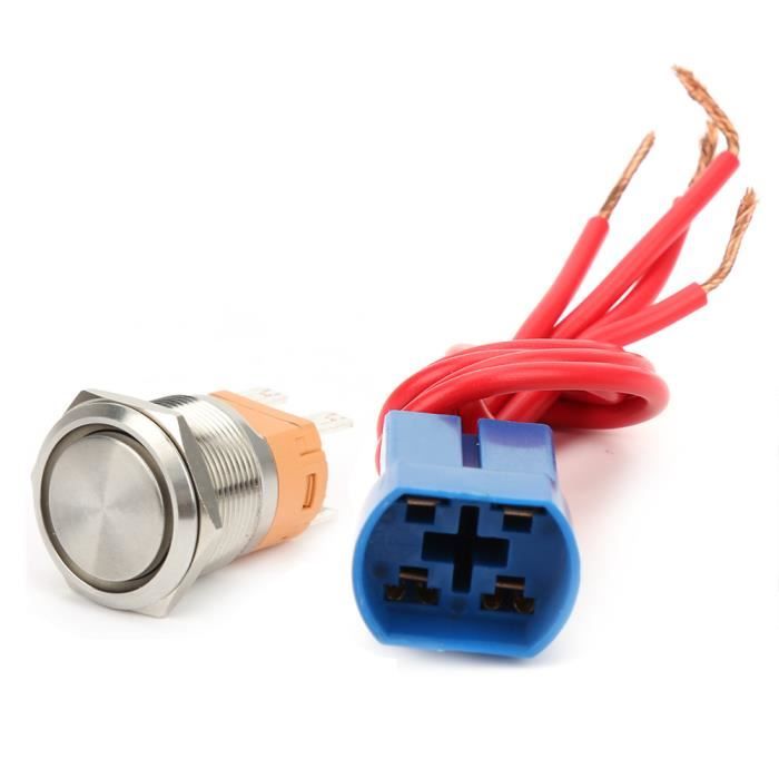 Interrupteur Bouton-Poussoir GUUZI 220V/15A - LED Bleue, Étanche IP65, Métal, 19mm