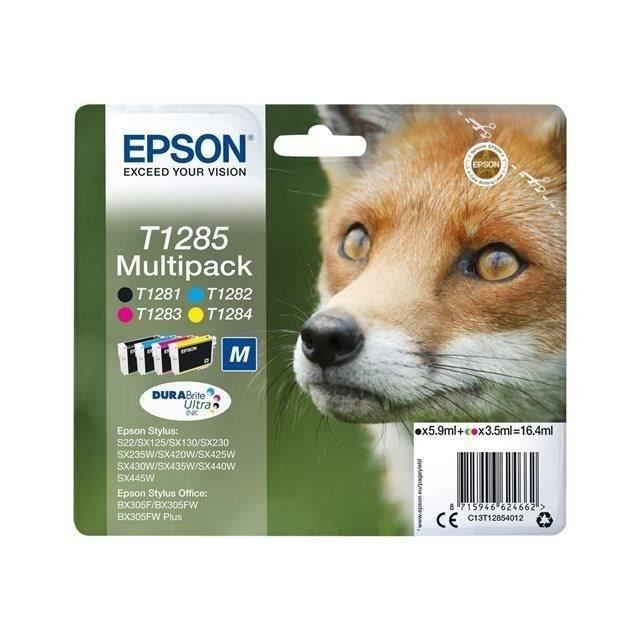 Multipack EPSON T1285 - Renard - Noir, Cyan, Magenta, Jaune - Cartouche d'encre - 16.4 ml