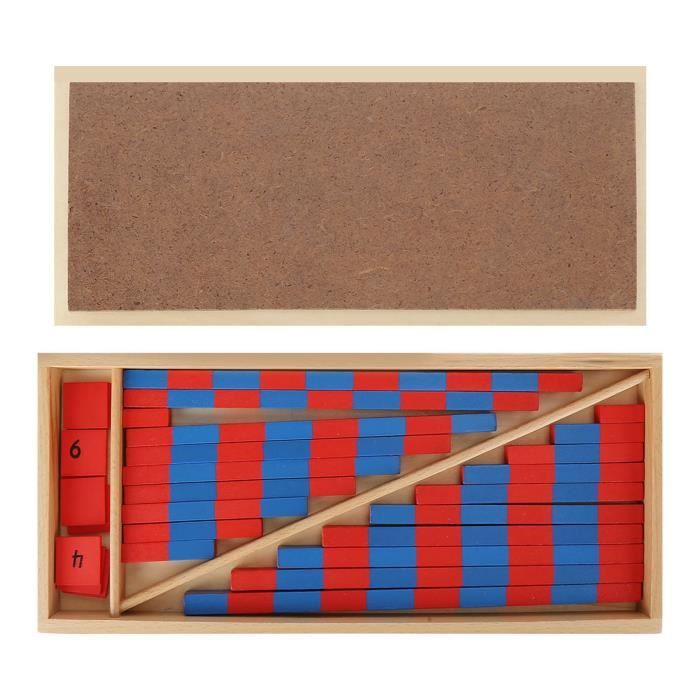 Jeu Mathématique Montessori En Bois - 48 Bâtons + 24 Blocs Chiffres - Apprentissage Couleurs, Calcul - Dès 3 Ans