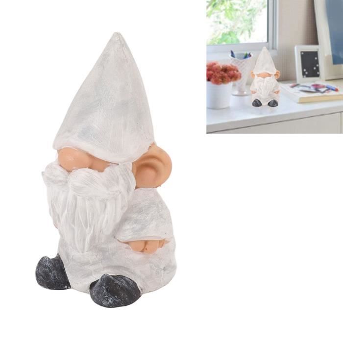 Statuette - Nain de Jardin - Figurine de Gnome de Noël en Résine - Décoration Intérieure et