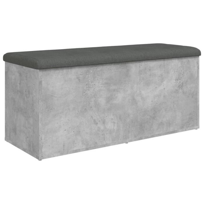 banc de rangement gris béton 102x42x45 cm bois d'ingénierie gototop5630743