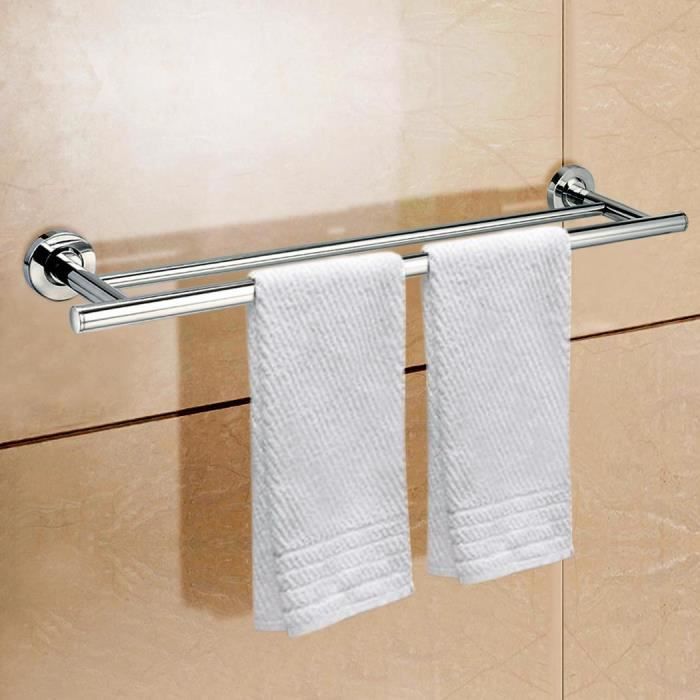 Porte Serviette Inox Mural Salle De Bain Rail Support Stockage