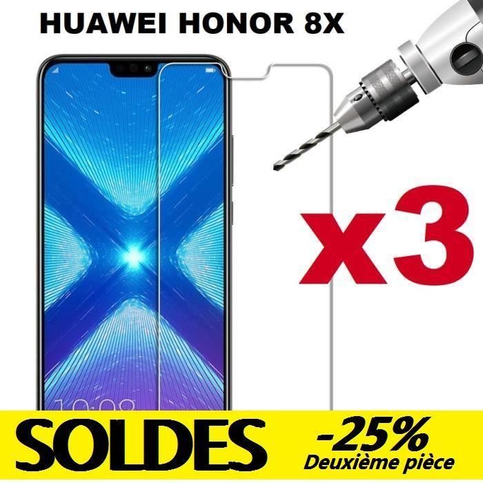 Pack De Protection Huawei Honor 8X : 2 Films Verre Trempé + Coque Gel Transparente NOVAGO