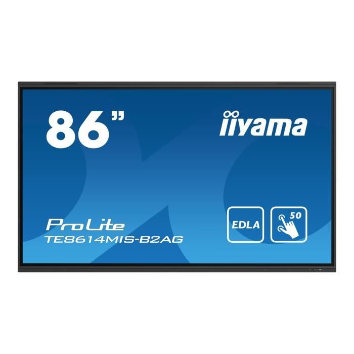 Écran LCD 86 – iiyama – ProLite TE8614MIS-B2AG – 4K – Tactile – Microphones intégrés